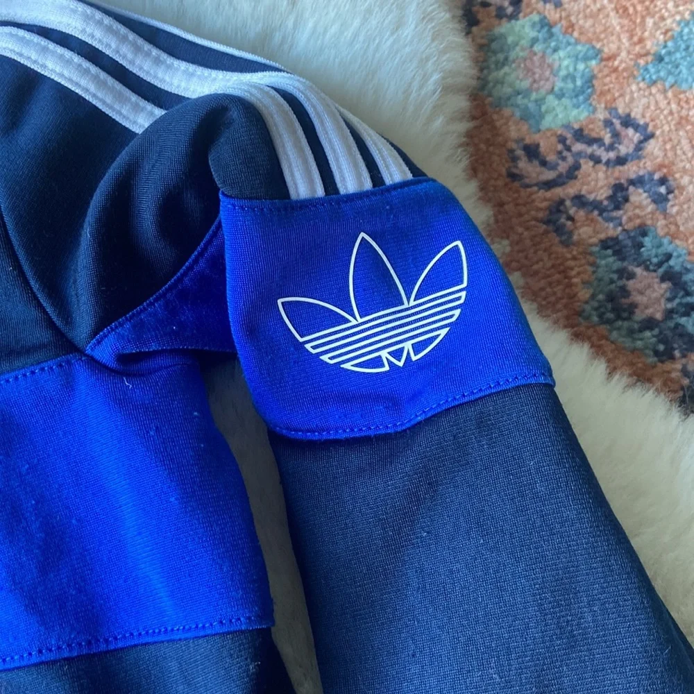 Adidas kids blue zip up track jacket athletic casual sporty soccer unisex boy 3T